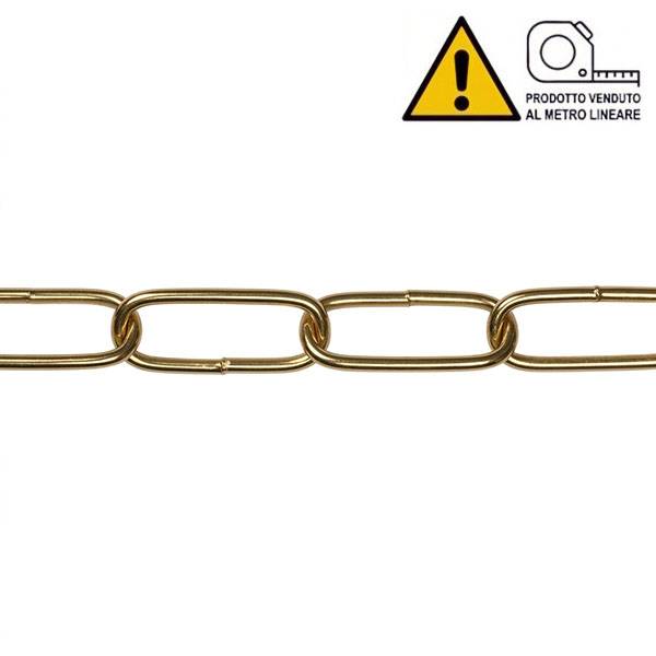 MINUTEX Catena Ovale Filo in Acciaio Ottonato MOD. 884 D.MM 1,3 - MINUTEX